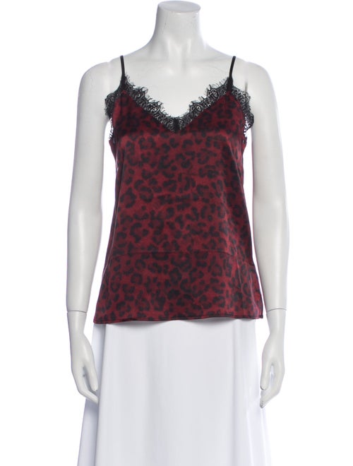 Anine Bing Silk Animal Print Top
