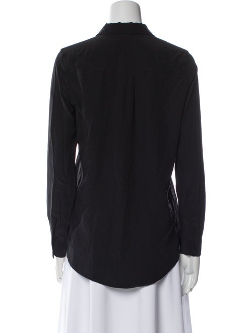 Anine Bing Silk Long Sleeve Button-Up Top