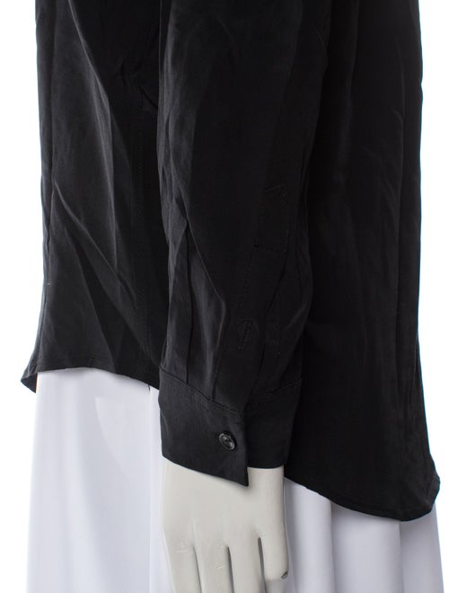 Anine Bing Silk Long Sleeve Button-Up Top
