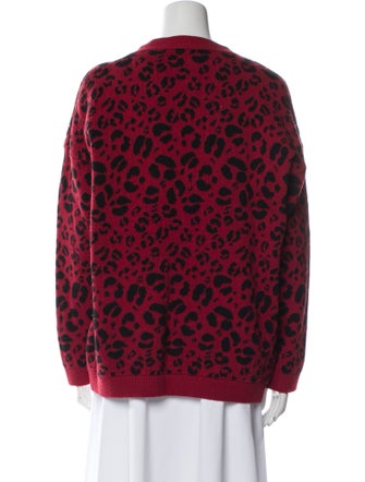 Anine Bing Animal Print V-Neck Sweater