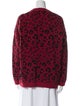 Anine Bing Animal Print V-Neck Sweater