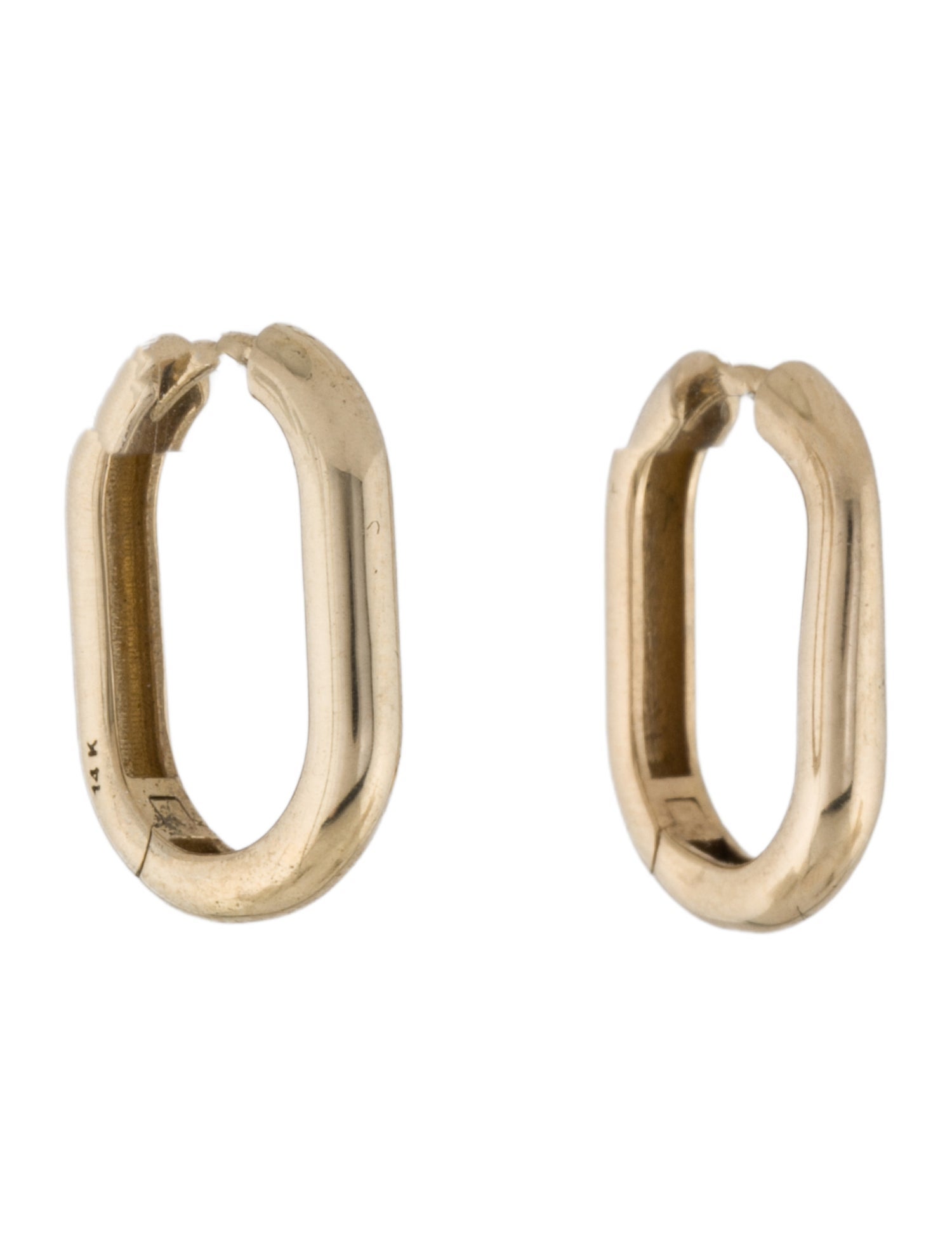 Anine Bing 14K Elongated Hoop Earrings