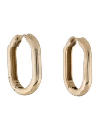 Anine Bing 14K Elongated Hoop Earrings