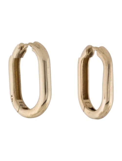 Anine Bing 14K Elongated Hoop Earrings