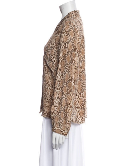 Anine Bing Silk Animal Print Blouse