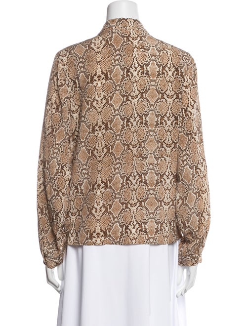 Anine Bing Silk Animal Print Blouse