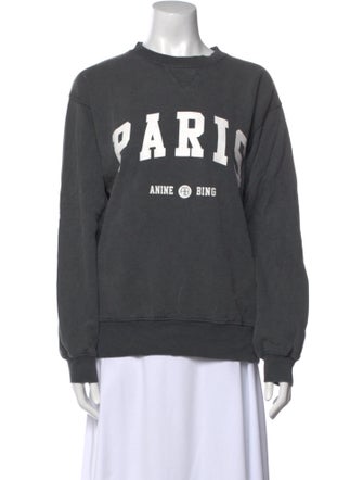 Anine Bing Graphic Print Crew Neck Sweatshirt