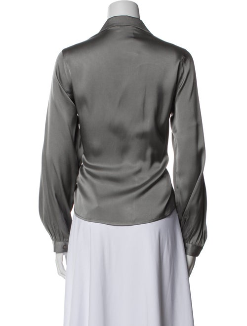 Anine Bing Silk Long Sleeve Button-Up Top
