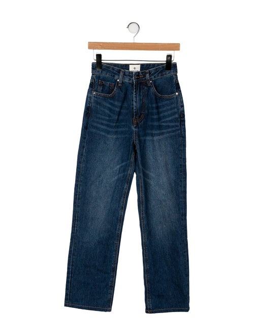 Anine Bing Mid-Rise Straight Leg Jeans