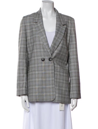Anine Bing Plaid Print Blazer