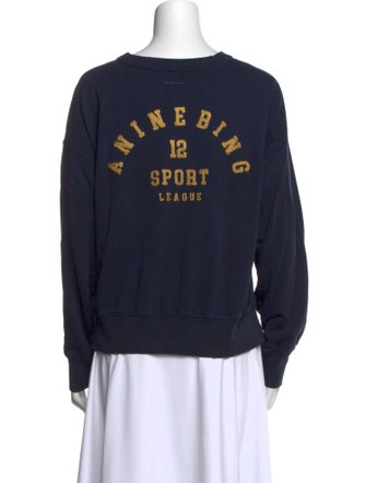 Anine Bing Graphic Print Crew Neck Sweatshirt