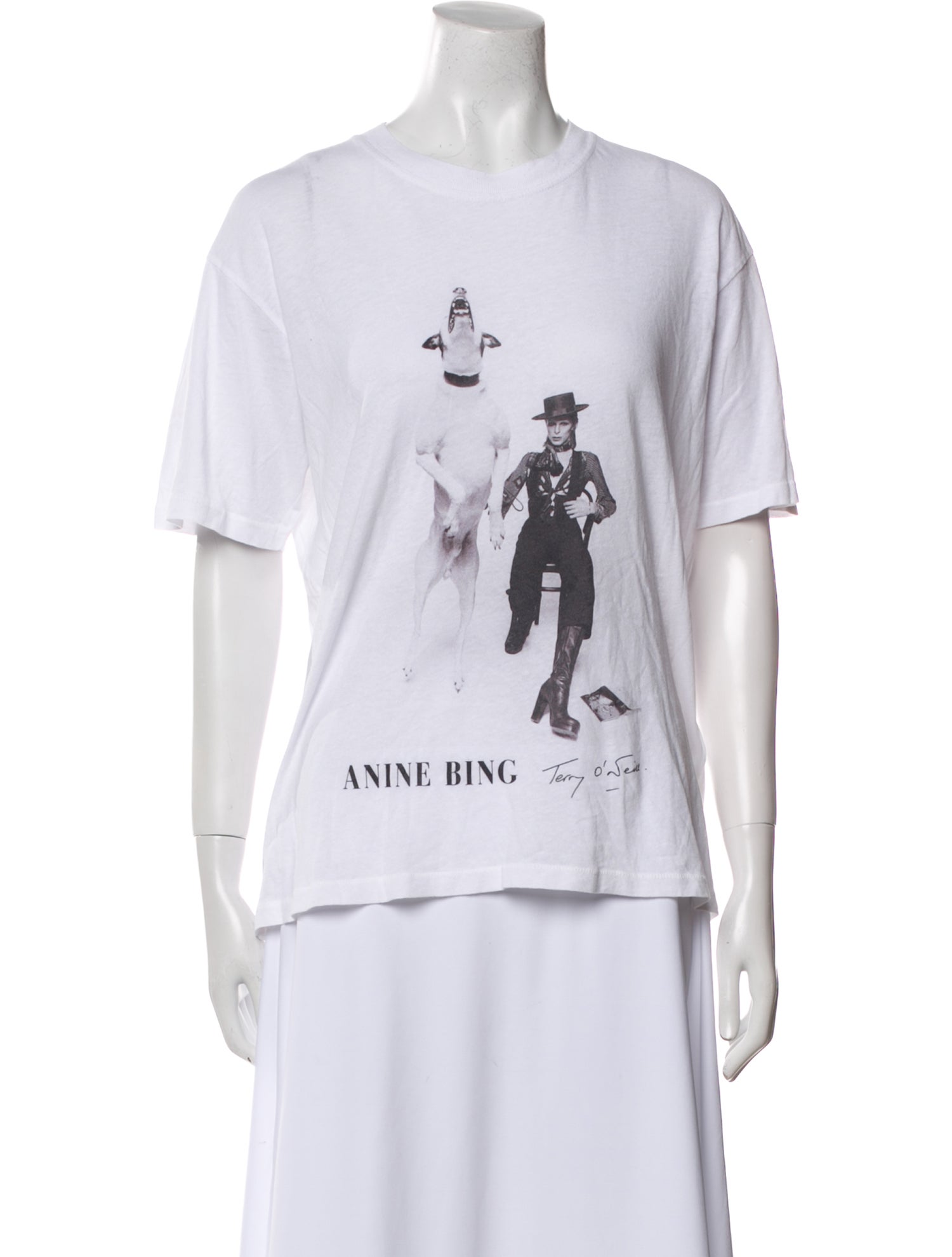 Anine Bing Graphic Print Crew Neck T-Shirt w/ Tags