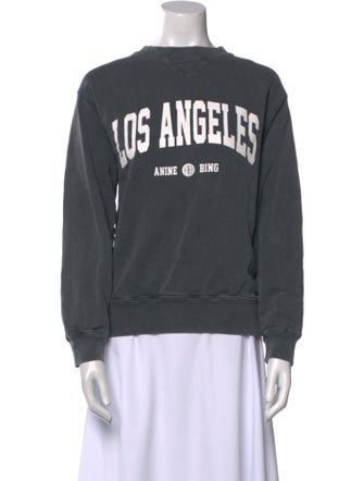 Anine Bing Graphic Print Crew Neck Sweatshirt