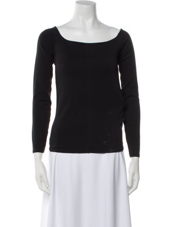 Anine Bing Bateau Neckline Three-Quarter Sleeve Top