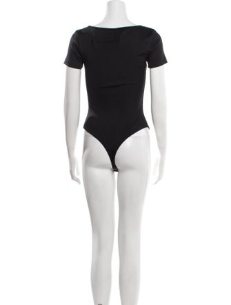 Anine Bing Square Neckline Short Sleeve Bodysuit