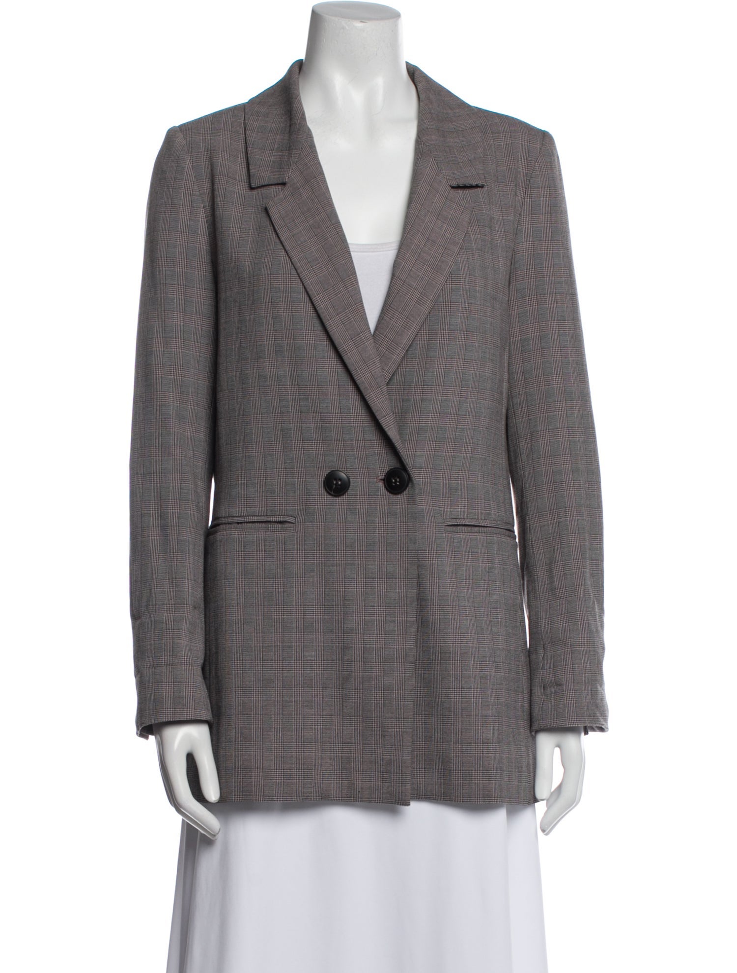 Anine Bing Plaid Print Blazer