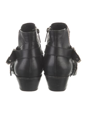 Anine Bing Leather Studded Accents Moto Boots