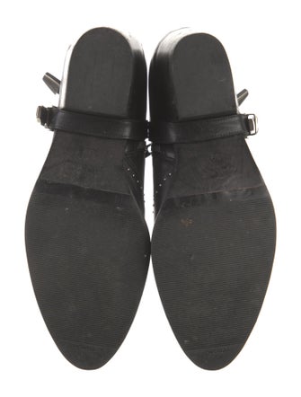 Anine Bing Leather Studded Accents Moto Boots