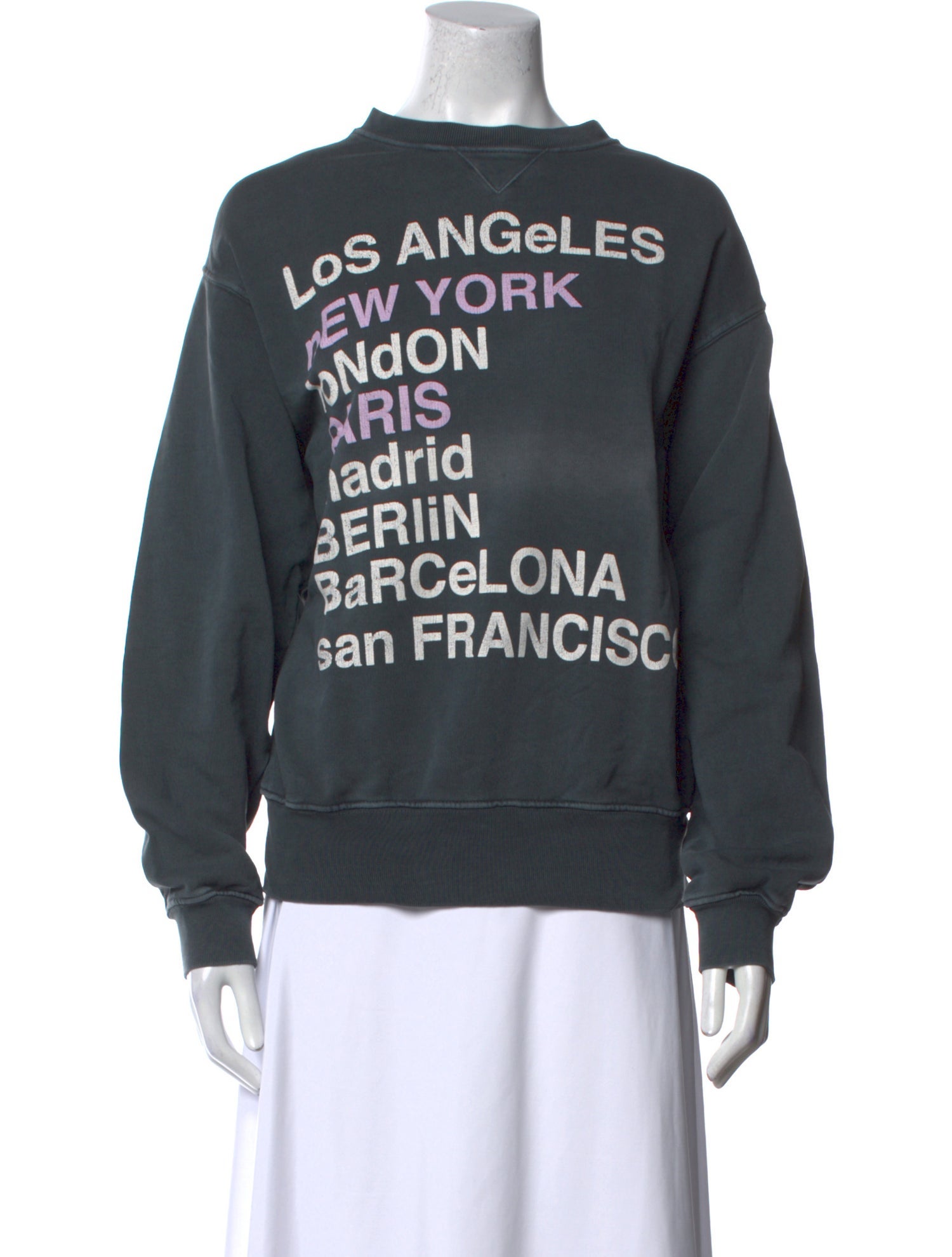 Anine Bing Graphic Print Crew Neck Sweatshirt