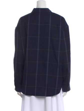 Anine Bing Plaid Print Long Sleeve Button-Up Top