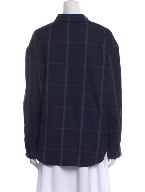 Anine Bing Plaid Print Long Sleeve Button-Up Top