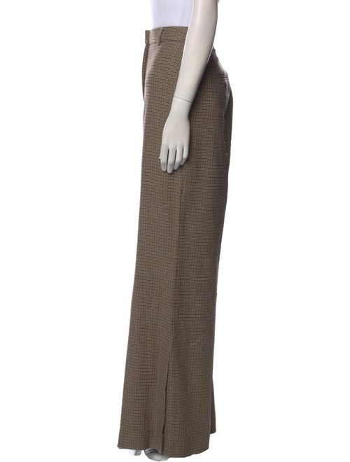 Anine Bing Plaid Print Wide Leg Pants