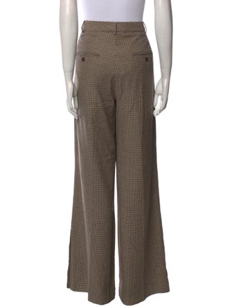 Anine Bing Plaid Print Wide Leg Pants