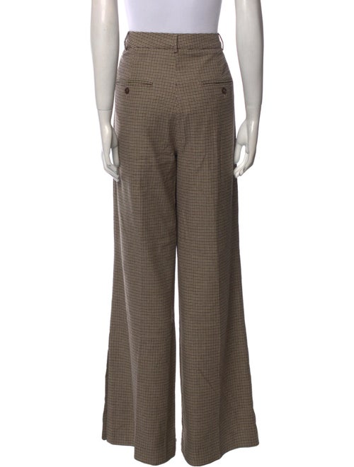 Anine Bing Plaid Print Wide Leg Pants