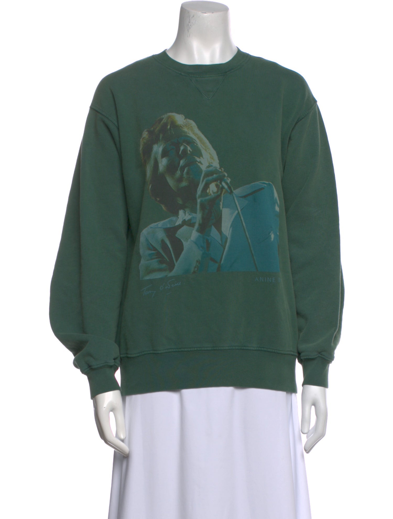 Anine Bing Graphic Print Crew Neck Sweater