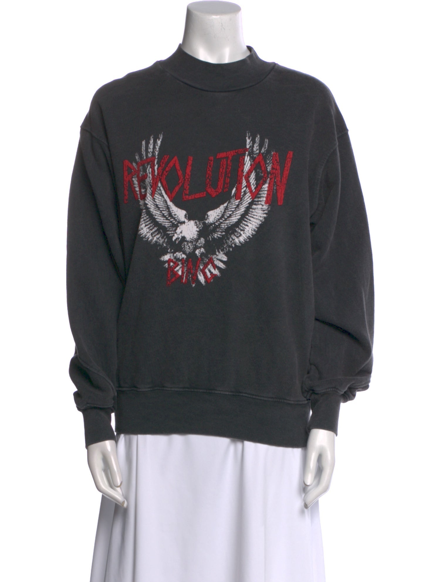 Anine Bing Graphic Print Turtleneck Sweater