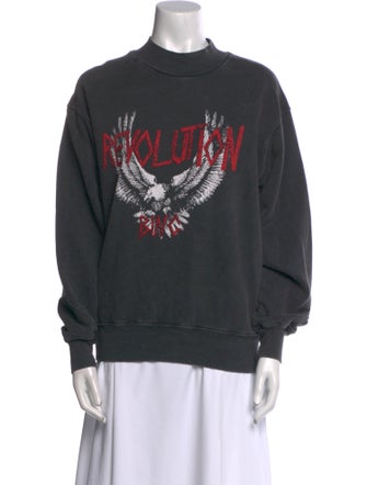 Anine Bing Graphic Print Turtleneck Sweater