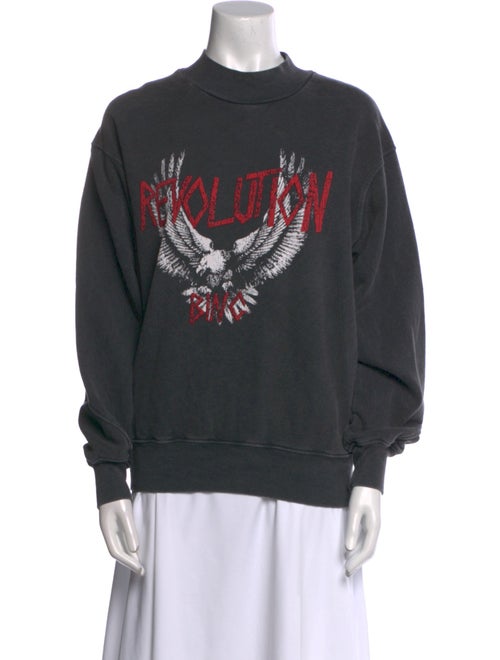 Anine Bing Graphic Print Turtleneck Sweater