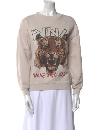 Anine Bing Graphic Print Crew Neck Sweatshirt