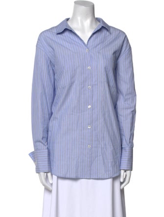 Anine Bing Striped Long Sleeve Button-Up Top