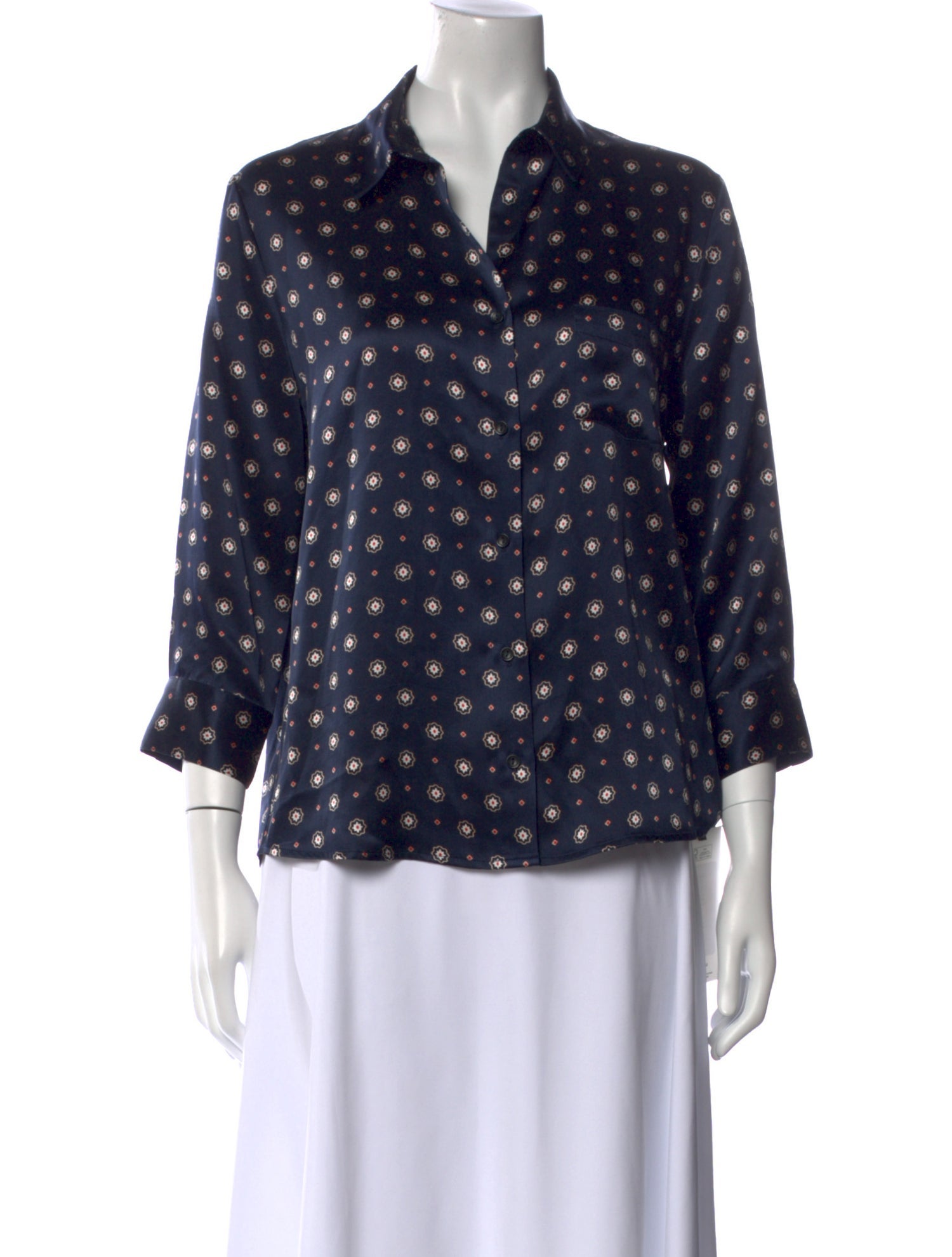 Anine Bing Silk Printed Polo