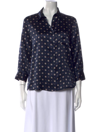 Anine Bing Silk Printed Polo