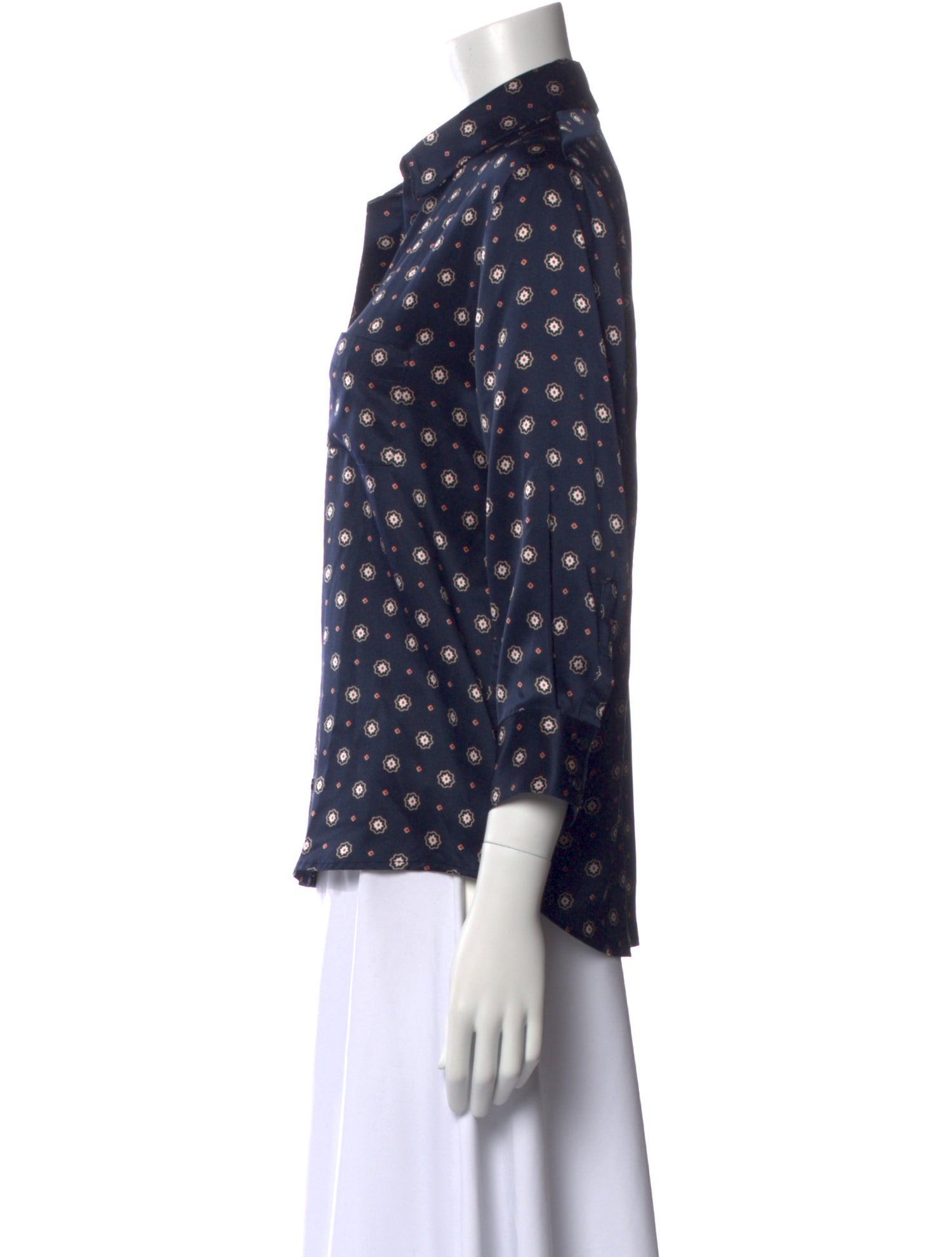 Anine Bing Silk Printed Polo