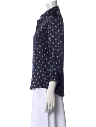 Anine Bing Silk Printed Polo