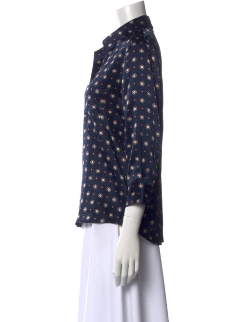 Anine Bing Silk Printed Polo