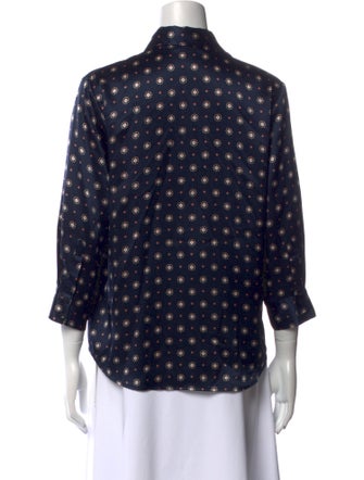 Anine Bing Silk Printed Polo