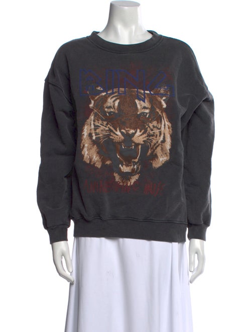 Anine Bing Graphic Print Crew Neck Sweatshirt