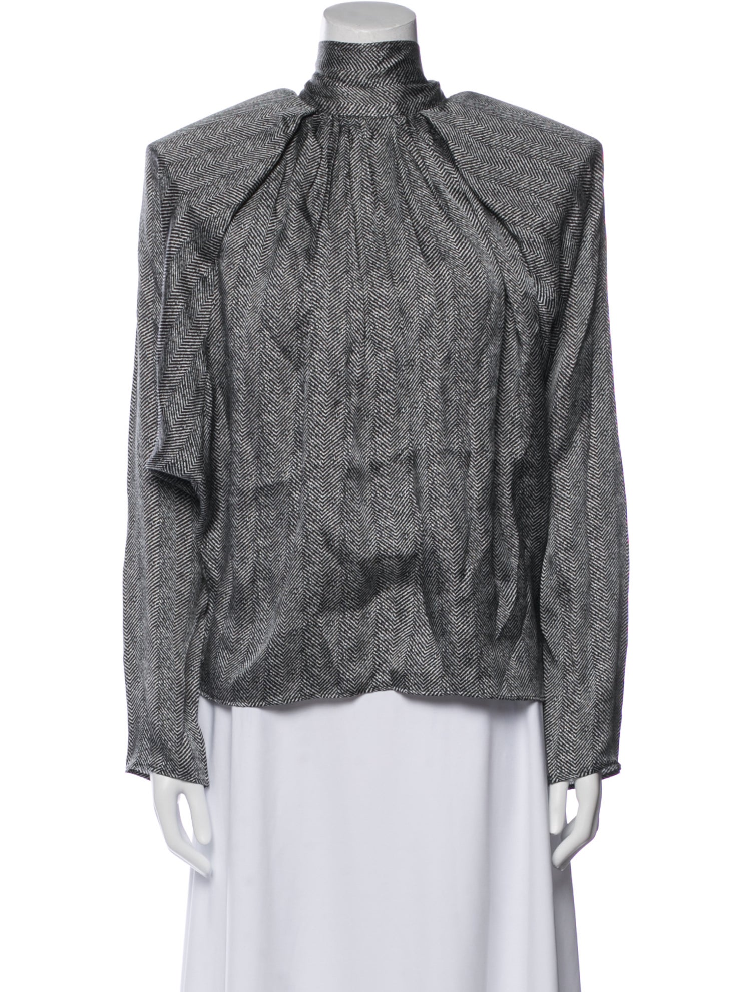 Anine Bing Printed Mock Neck Blouse w/ Tags