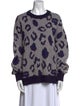 Anine Bing Animal Print Crew Neck Sweater
