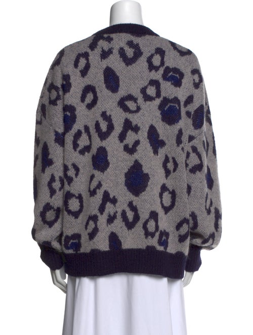 Anine Bing Animal Print Crew Neck Sweater