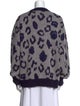 Anine Bing Animal Print Crew Neck Sweater