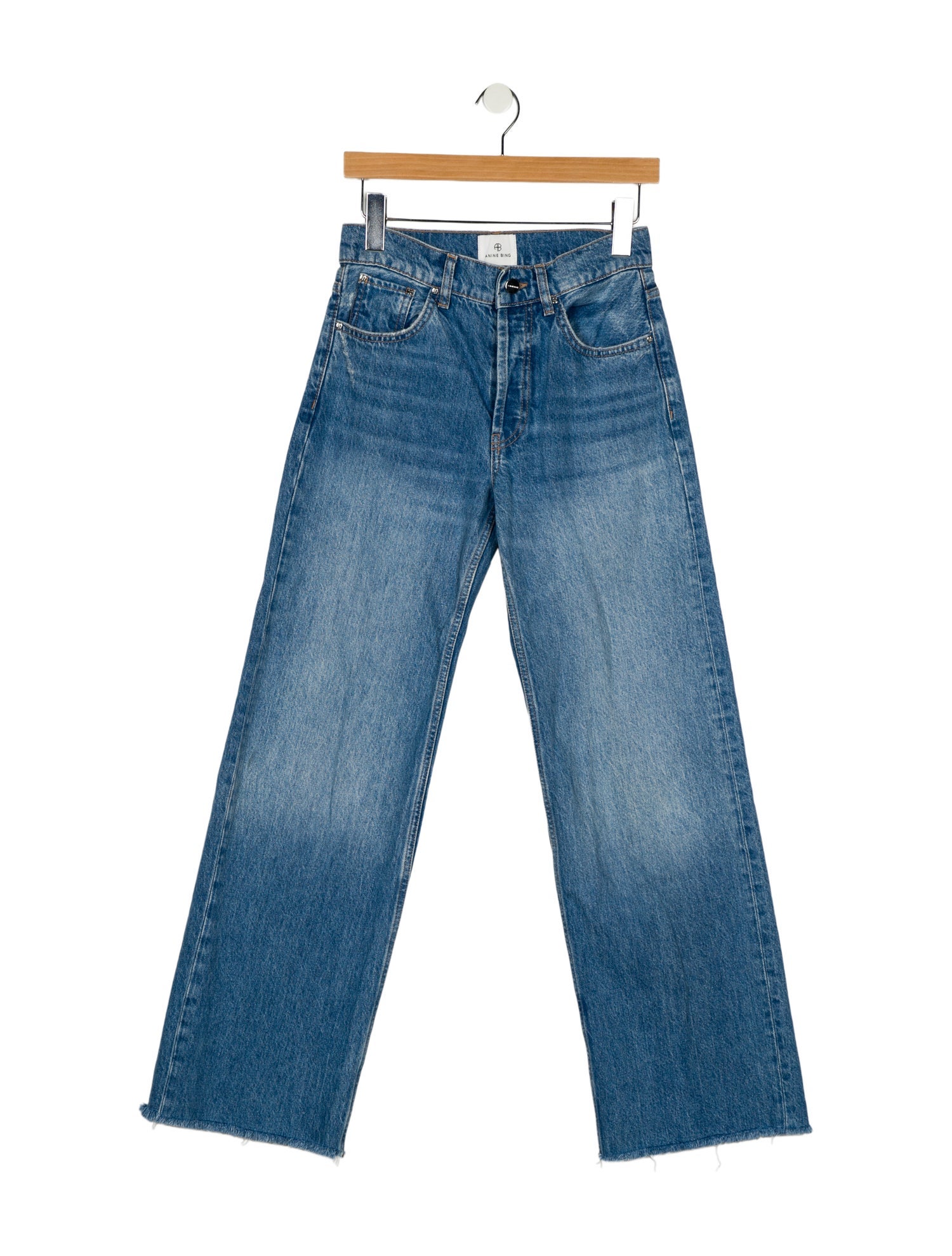 Anine Bing Mid-Rise Wide Leg Jeans