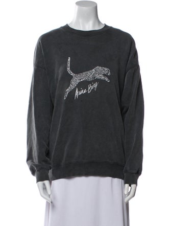 Anine Bing Graphic Print Crew Neck Sweatshirt