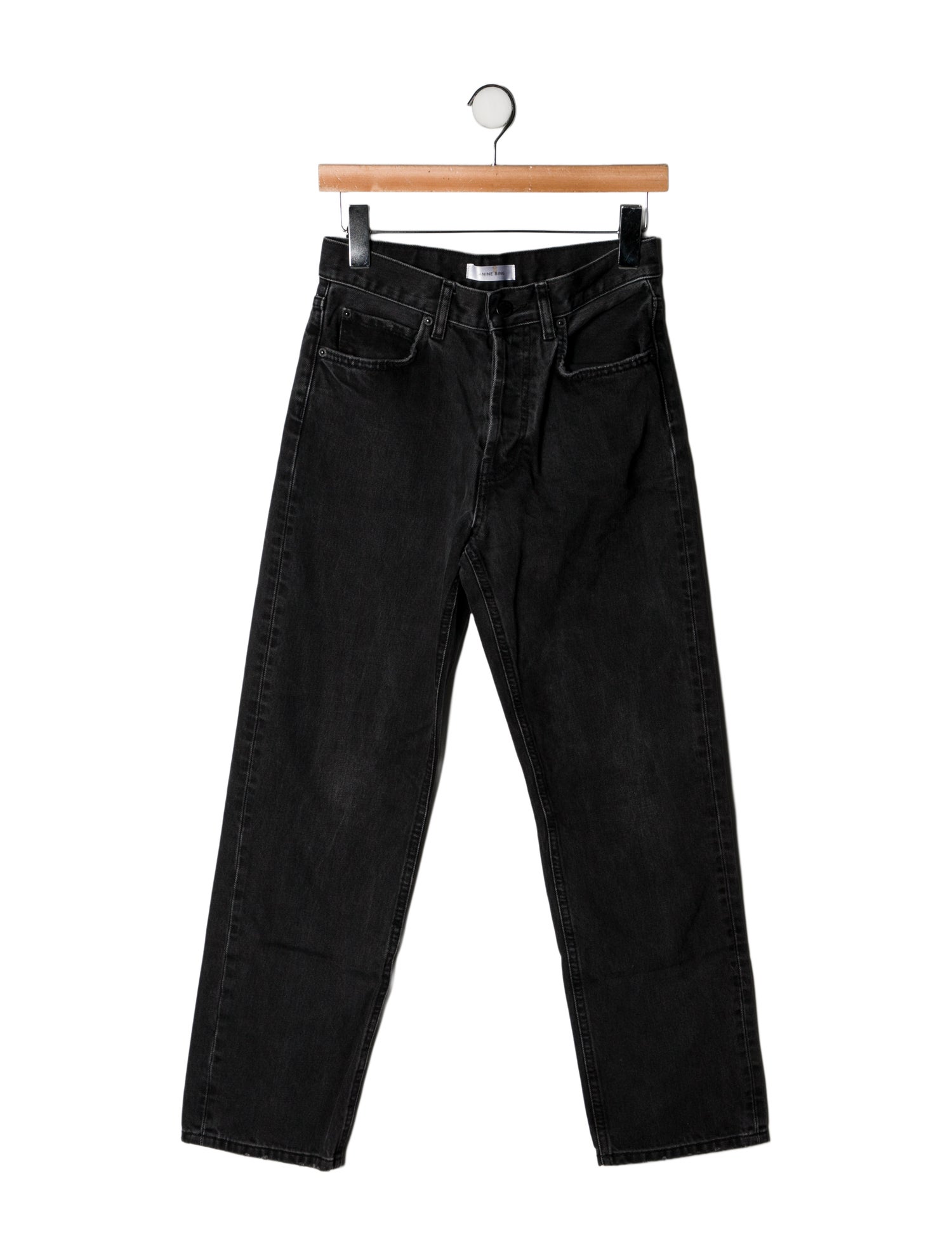 Anine Bing High-Rise Straight Leg Jeans