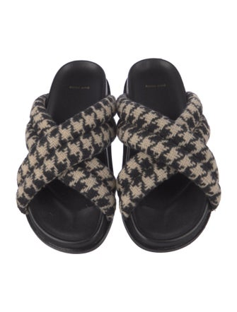 Anine Bing Houndstooth Print Slides
