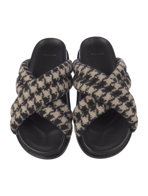 Anine Bing Houndstooth Print Slides